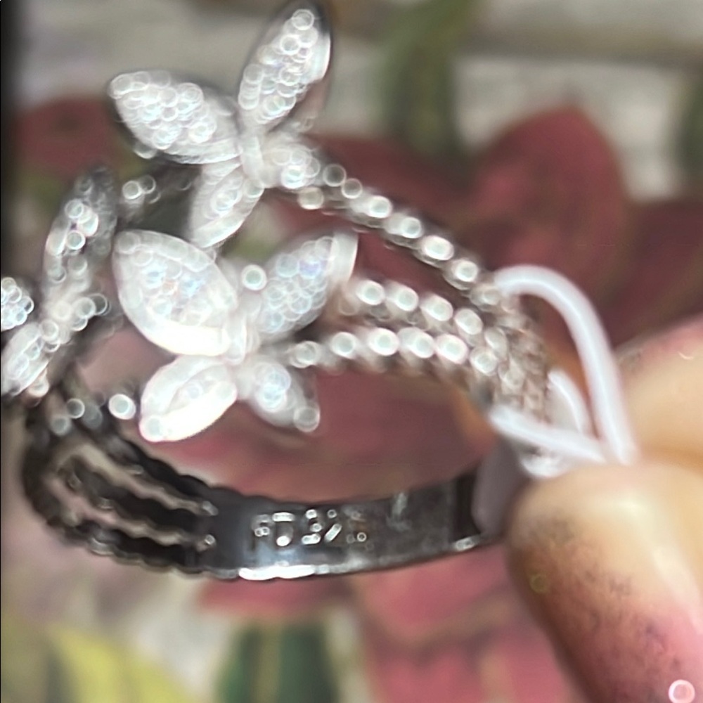 Intricate Silver Butterfly Openwork Ring - Picture 10 of 11